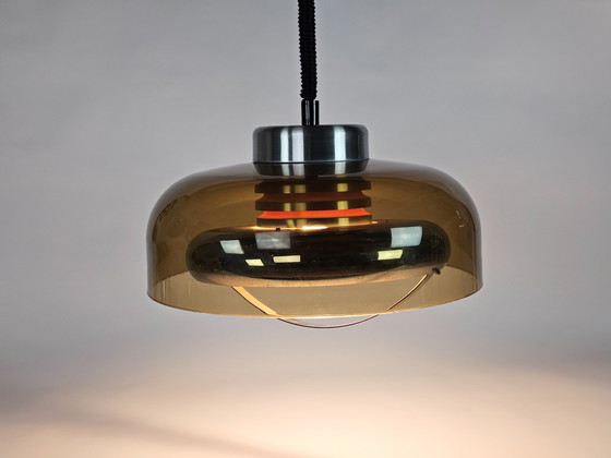 Image 1 of Herda - Pendant lamp - Space Age - acrylic - aluminum - Holland - 1970's