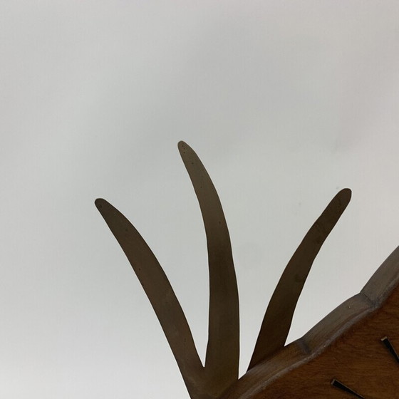 Image 1 of Vintage Nufa teak and fish clock with brass details, 1960
