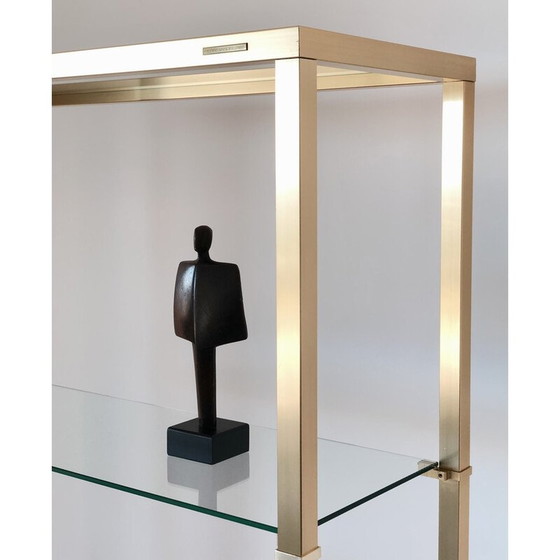 Image 1 of Vintage shelf in gilded metal by Pierre Vandel, France 1970