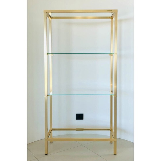 Image 1 of Vintage shelf in gilded metal by Pierre Vandel, France 1970