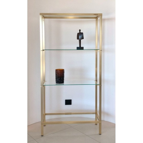 Image 1 of Vintage shelf in gilded metal by Pierre Vandel, France 1970