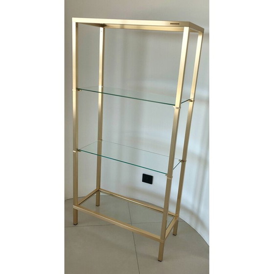 Image 1 of Vintage shelf in gilded metal by Pierre Vandel, France 1970