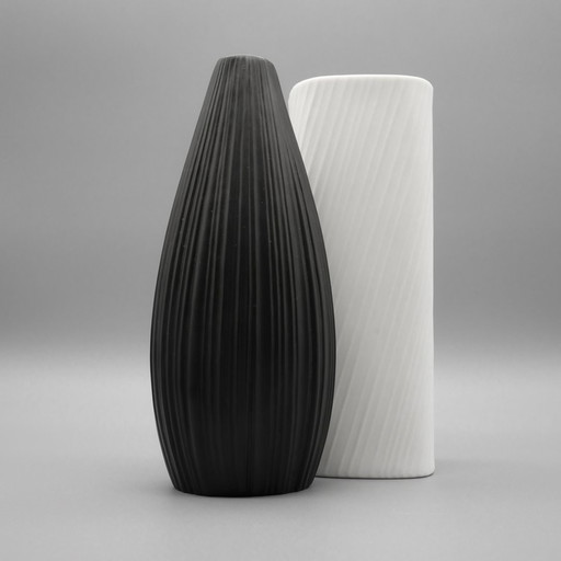 Rosenthal Studio Line Bisque Porcelain Vase Duo Werner Schreib & Martin Freyer 