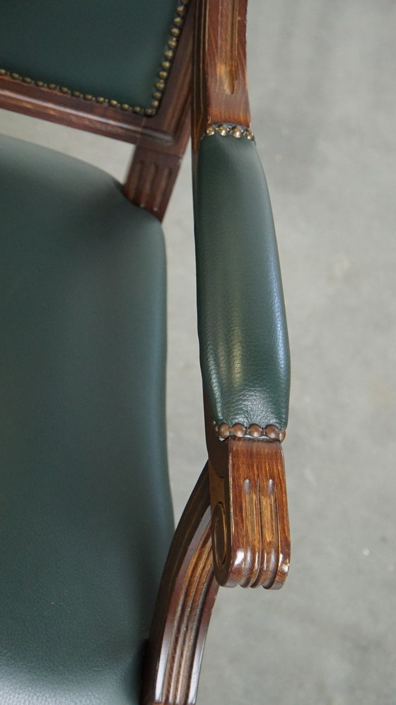 Image 1 of Dark Green Beef Leather Gainsborough Chair/ Office Chair