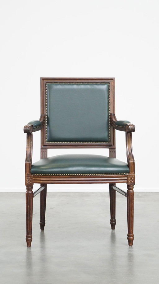 Dark Green Beef Leather Gainsborough Chair/ Office Chair