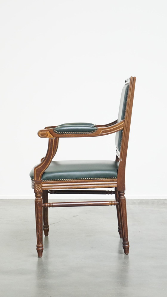 Image 1 of Dark Green Beef Leather Gainsborough Chair/ Office Chair