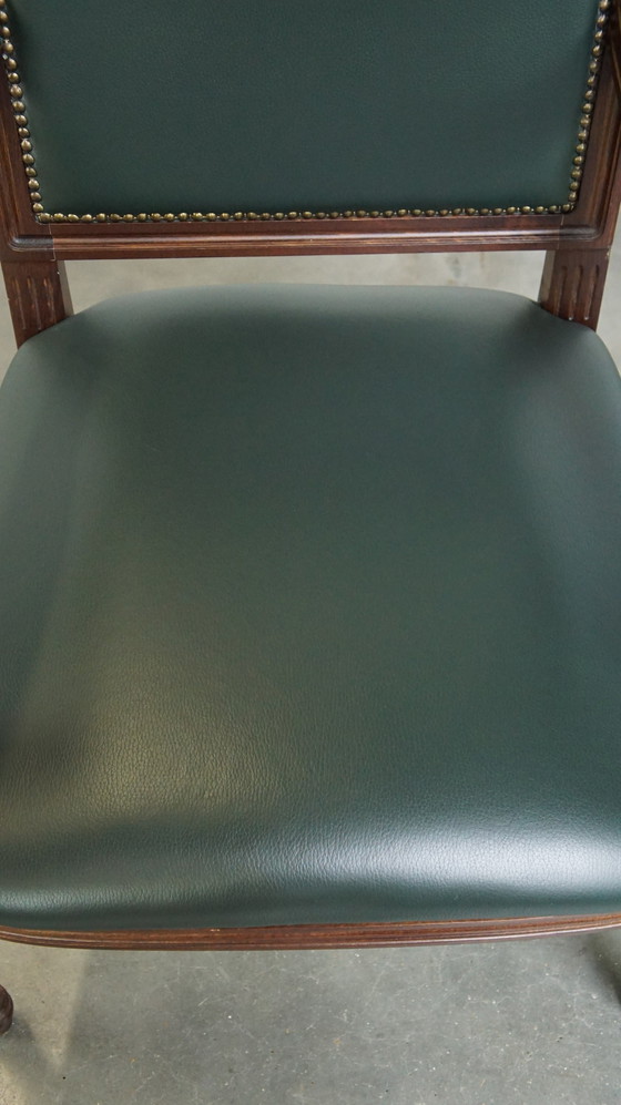 Image 1 of Dark Green Beef Leather Gainsborough Chair/ Office Chair