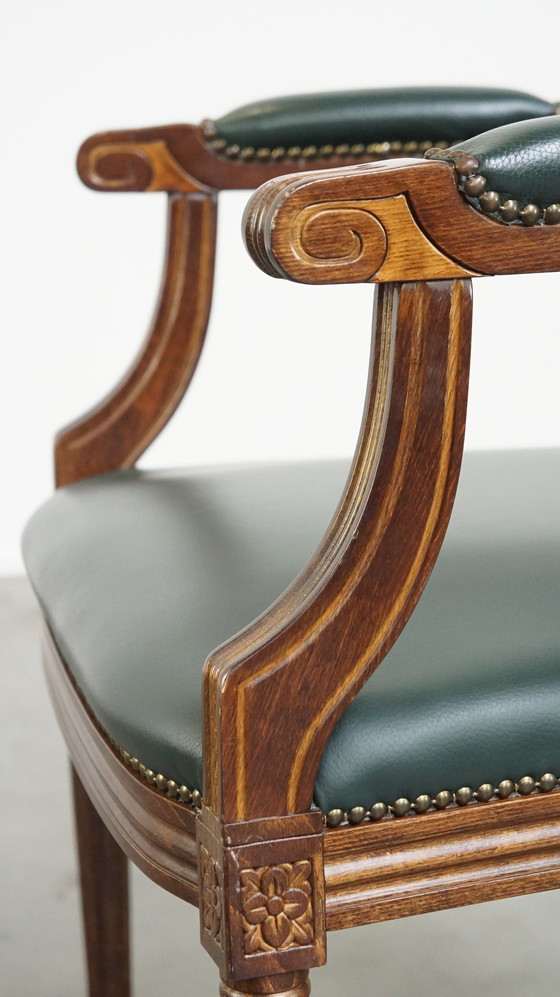 Image 1 of Dark Green Beef Leather Gainsborough Chair/ Office Chair