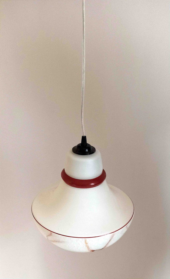 Image 1 of White Opaline 70's Pendant