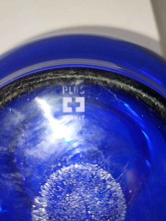 Image 1 of 1 X Plus Glass Norway Cobalt Blue Pot With Lid 1970'S