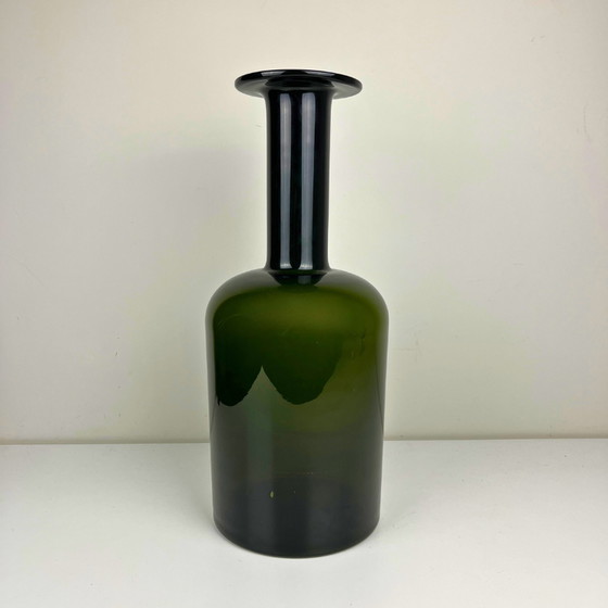 Image 1 of Otto Brauer 'Gulvase' olive green - Kastrup Holmegaard