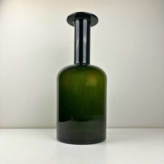 Image 1 of Otto Brauer 'Gulvase' olive green - Kastrup Holmegaard