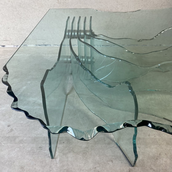 Image 1 of Fiam Italia "Shell" design coffee table Danny Lane, Italy 1988