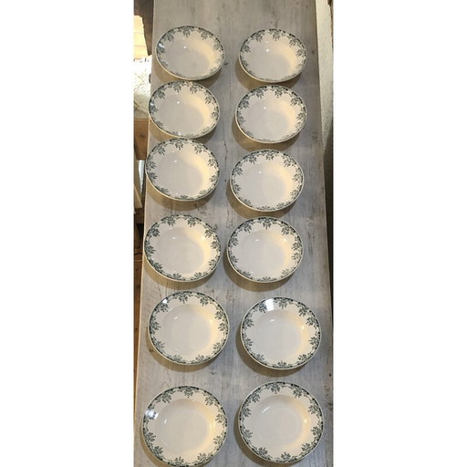 Set of 12 vintage soup plates by Sarreguemines