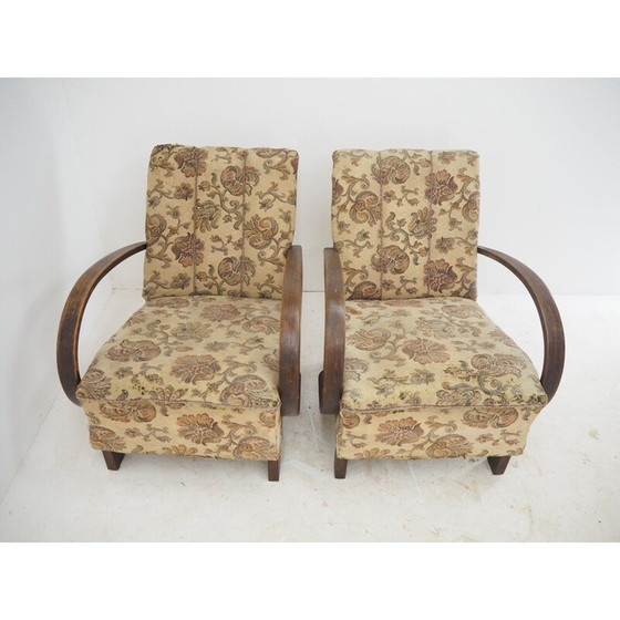 Image 1 of Coppia di poltrone vintage Art Déco di Jindrich Halabala, Cecoslovacchia, anni '40