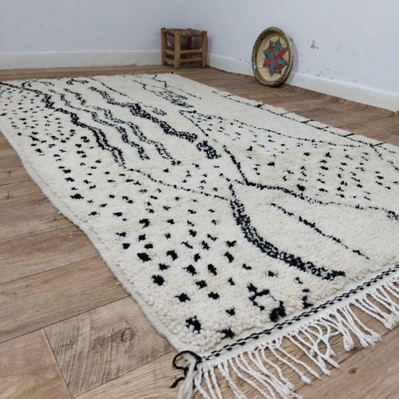 Image 1 of Handmade Beni Ouarain Carpet Of Wool - Beni Ouarain Handmade Wool Rug 255 X 145 Cm