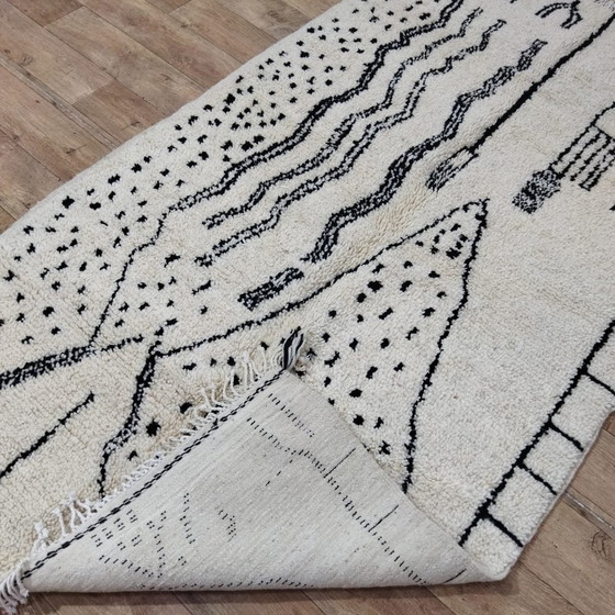 Image 1 of Handmade Beni Ouarain Carpet Of Wool - Beni Ouarain Handmade Wool Rug 255 X 145 Cm