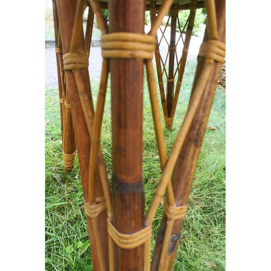 Image 1 of Mid century leaf-shaped bamboo garden table, 1960