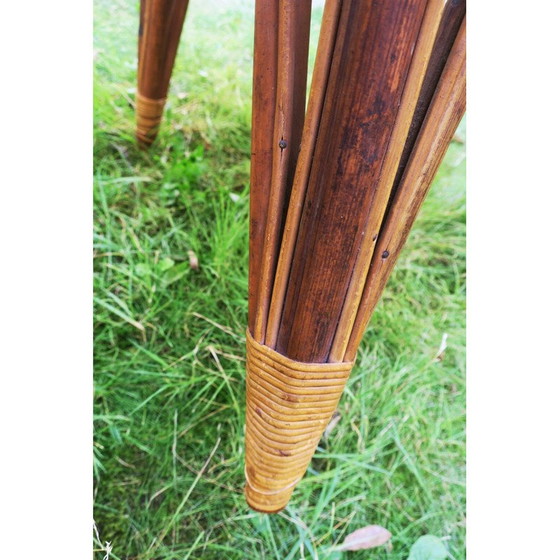 Image 1 of Mid century leaf-shaped bamboo garden table, 1960