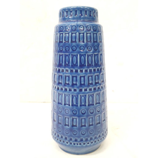 Grand vase bleu de l'Allemagne de l'Ouest Scheurich Modèle 260-30