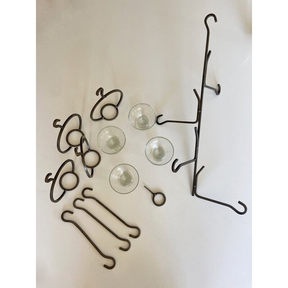 Image 1 of Scandinavien vintage wrought iron chandelier for four Lights, 1960s