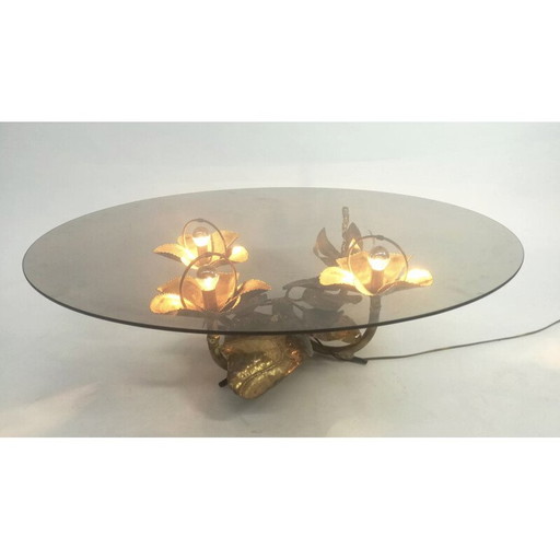 Vintage brass coffee table for Rega, 1970s