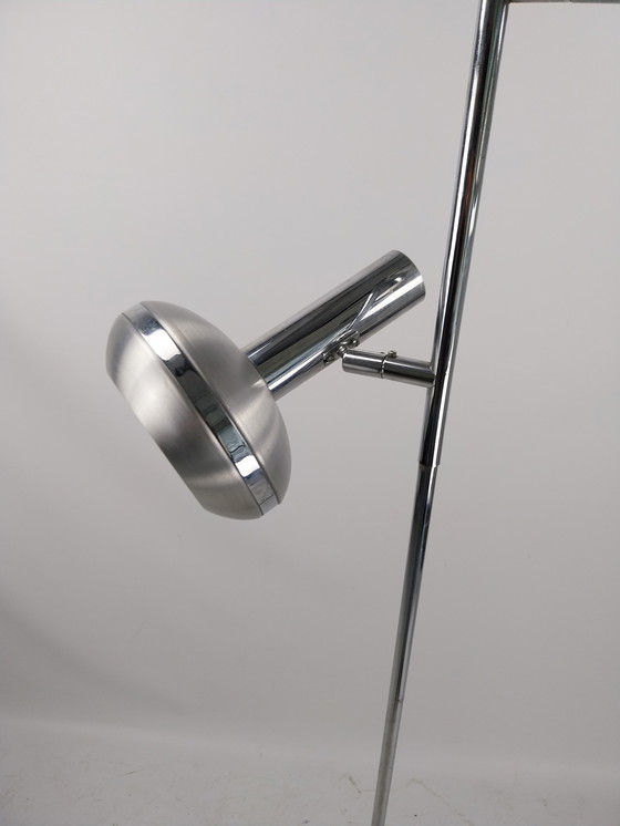 Image 1 of 1 x 1960s double floor lamp in aluminum omi joints