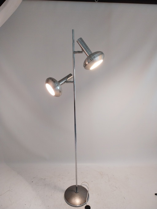 1 x 1960s double floor lamp in aluminum omi joints