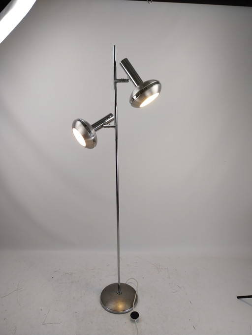 1 x 1960s double floor lamp in aluminum omi joints