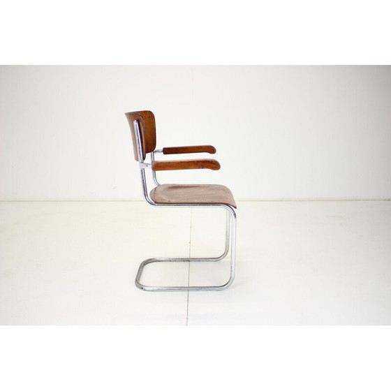 Image 1 of Vintage Bauhaus chrome armchair by Rudolf Vichr Prag, Czechoslovakia 1930s
