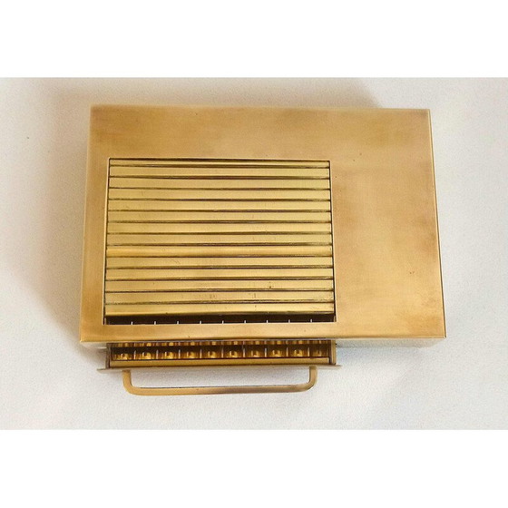 Image 1 of Vintage brass musical cigarette box, 1950