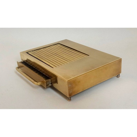 Image 1 of Vintage brass musical cigarette box, 1950