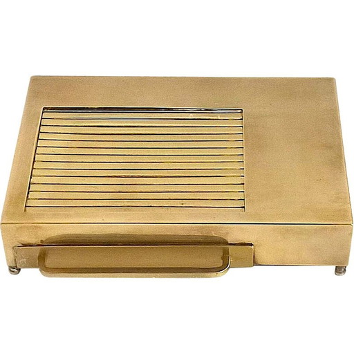 Vintage brass musical cigarette box, 1950