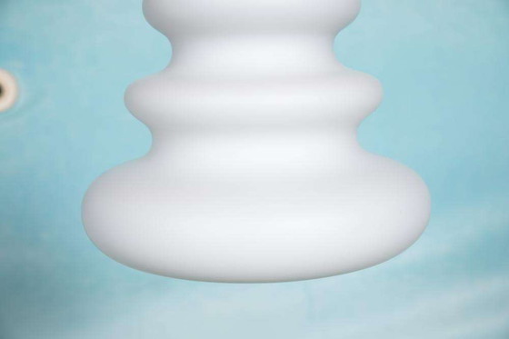 Image 1 of Lampada a sospensione in vetro smerigliato spaziale, pendente dalla forma organica