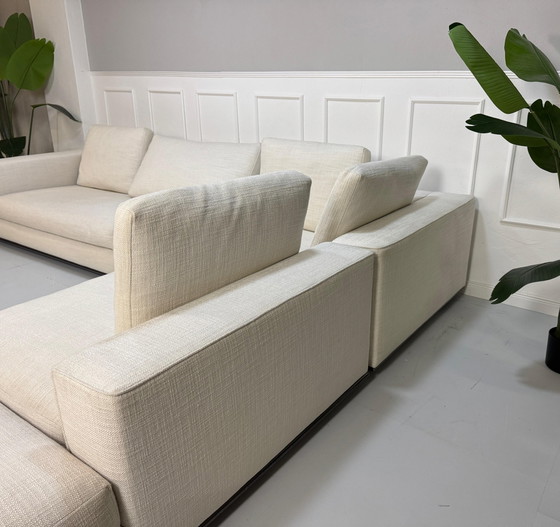 Image 1 of Minotti Hamilton Sofa Fabric Beige White Couch