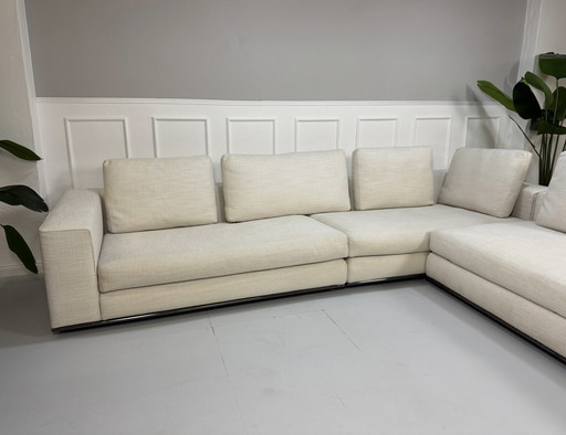 Minotti Hamilton Sofa Fabric Beige White Couch