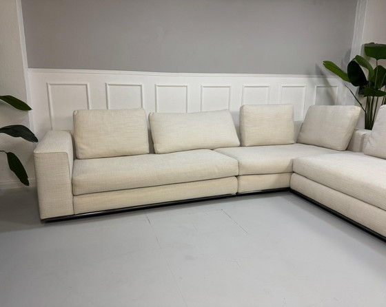 Image 1 of Minotti Hamilton Sofa Fabric Beige White Couch