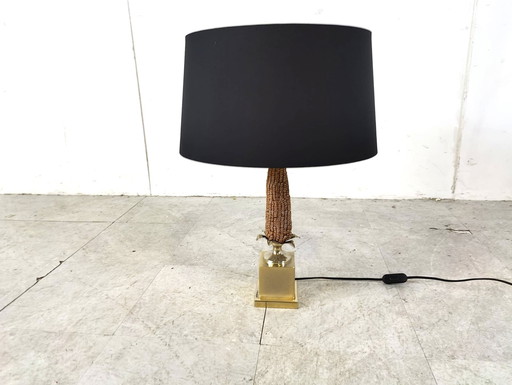 Lampe de table vintage en maïs, 1970