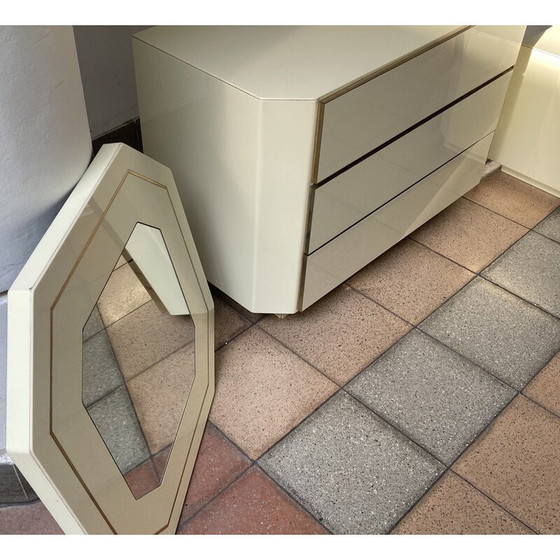 Image 1 of Coppia di cassettiere laccate e specchio vintage, 1980