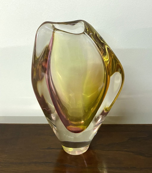 Glass Vase By Jozef Rozinek Czech-Republic 1960S