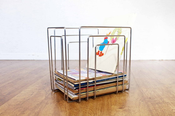 Image 1 of Magazine rack in chromed metal by Willi Glaeser for TMP 1980