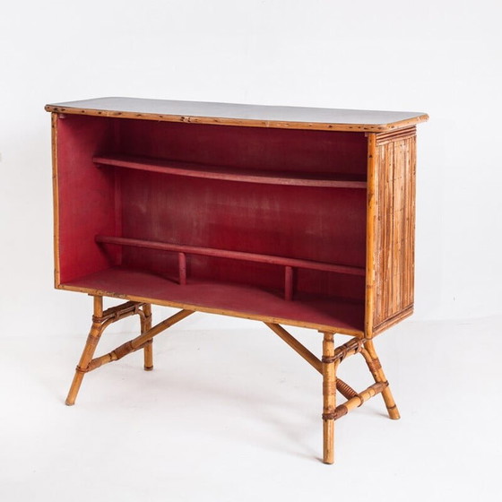 Image 1 of Vintage bar counter in cane and rattan, France 1950