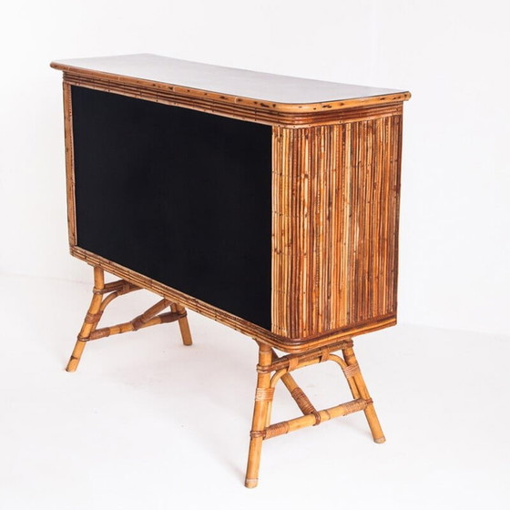 Image 1 of Vintage bar counter in cane and rattan, France 1950