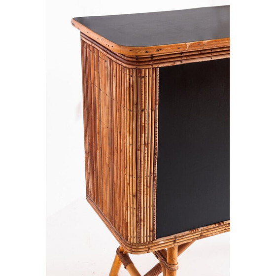 Image 1 of Vintage bar counter in cane and rattan, France 1950