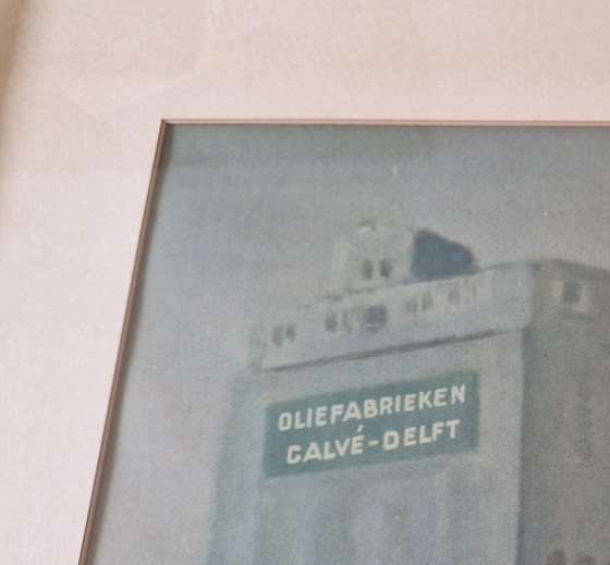 Image 1 of Watercolor With On It The Calve Delft (Peanut Butter) Oil Mill 1968