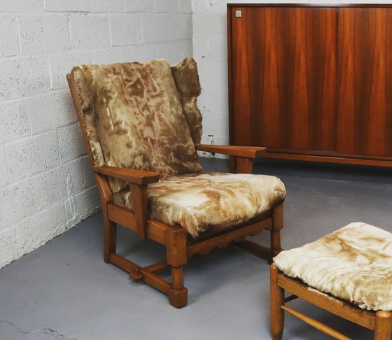 Image 1 of Brutalist lounge chair + ottoman