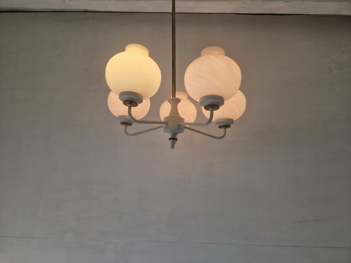 Mid Century Tulip Glass Chandelier