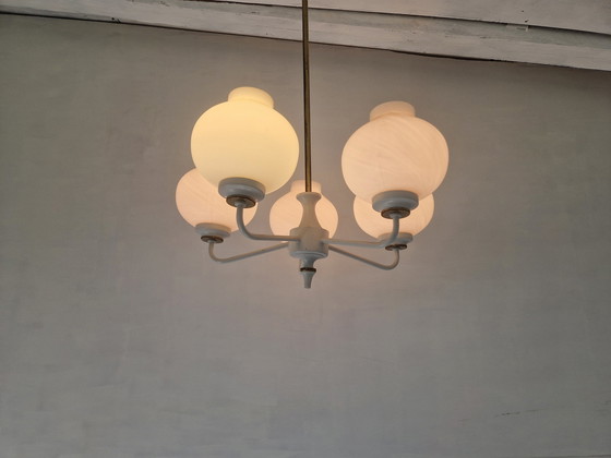 Image 1 of Mid Century Tulip Glass Chandelier