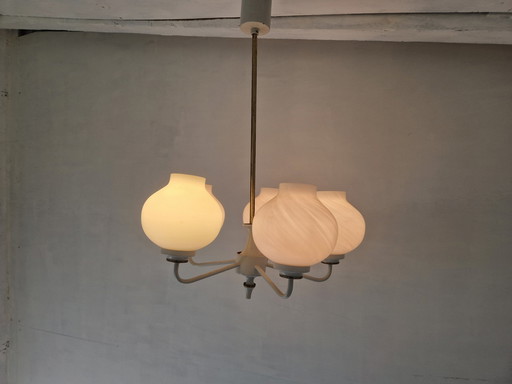 Mid Century Tulip Glass Chandelier