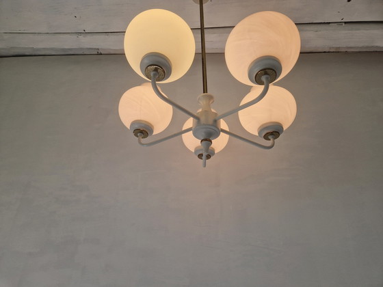 Image 1 of Mid Century Tulip Glass Chandelier